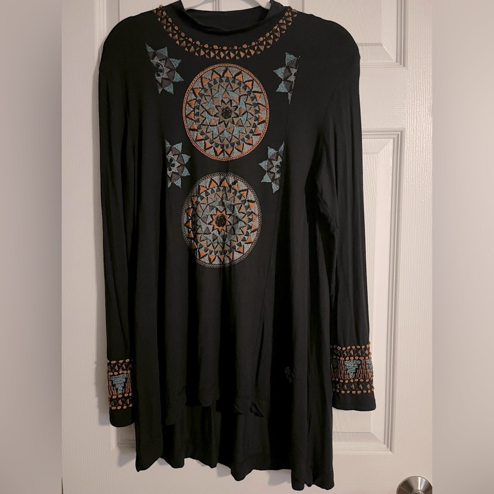 Double D Ranch Tunic with Geometric Embroidery
